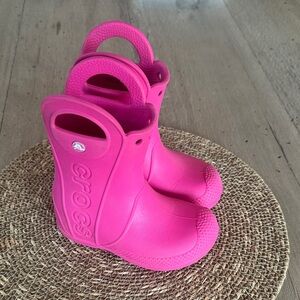 CROCS Kids Fuchsia Rain Boots